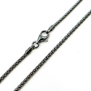 Black Rhodium Sterling Silver Popcorn Necklace