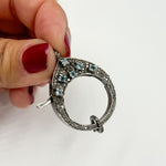 Load image into Gallery viewer, Diamond Sterling Silver Round Trigger Clasp with Gemstone