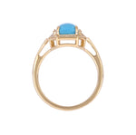 Load image into Gallery viewer, CR97135TQ8X6. 14k Solid Gold Diamond and Turquoise Ring