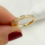Load image into Gallery viewer, 14K Solid Gold Diamond Baguette Band Ring.