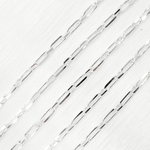Load image into Gallery viewer, Sterling Silver Long and Short Diamond Cut Link Chain