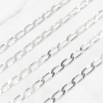 Load image into Gallery viewer, Sterling Silver Flat Curb Link Chain