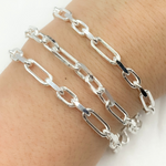Load image into Gallery viewer, Sterling Silver Diamond Cut Long & Short Link Chains