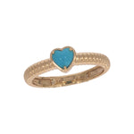Load image into Gallery viewer, CR97283TQ5. 14K Solid Gold Turquoise Heart Ring