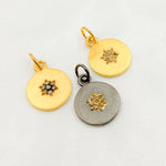 Load image into Gallery viewer, DC465. Diamond & Sterling Silver Round Flower Charm