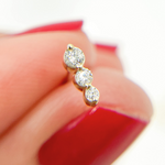 Load image into Gallery viewer, ER413586Y. 14k Solid Yellow Gold Diamonds Dots Studs