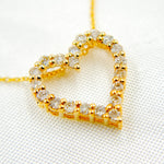 Load image into Gallery viewer, TJ0006. 14K Solid Gold Diamond Heart Shape Necklace