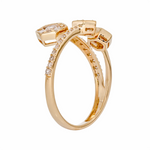 Load image into Gallery viewer, 14K Solid Gold Diamond Hexagon Ring