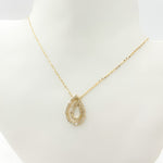 Load image into Gallery viewer, NT401023. 14k Solid Gold Diamond Double Drop Necklace