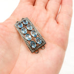 Load image into Gallery viewer, Silver Connector with Gemstones