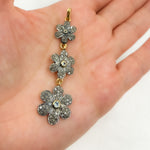 Load image into Gallery viewer, DP216. Diamond Sterling Silver 3 Flower Long Pendant with Gemstone.