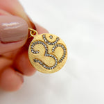 Load image into Gallery viewer, DP034. Diamond Sterling Silver OM Symbol Round Pendant