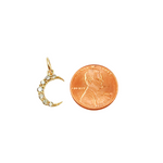 Load image into Gallery viewer, Gold Diamond Moon Charm
