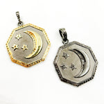 Load image into Gallery viewer, DP749. Diamond Sterling Silver Octagon Pendant