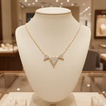 Load image into Gallery viewer, NT402973. 14K Solid Gold 3 Hearts Dainty Tiny Necklace