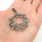 Load image into Gallery viewer, DP393. Diamond Sterling Silver Flower Pendant with Gemstone
