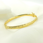 Load image into Gallery viewer, Bangle14. 14K Solid Gold Matte Textured Bangle