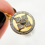 Load image into Gallery viewer, DC898. Diamond & Sterling Silver Round Flower Pendant with Gemstone