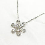 Load image into Gallery viewer, TJ0009. 14K Solid Gold Diamond Flower Shape Necklace