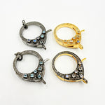 Load image into Gallery viewer, DC649. Diamond Sterling Silver Round Trigger Clasp with Gemstone