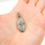 Load image into Gallery viewer, DP288. Diamond Sterling Silver Oval Star and Rhombus Pendant