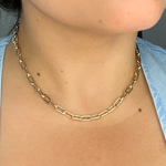Load image into Gallery viewer, 14K Yellow Hollow Gold Smooth Paperclip Chain