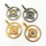 Load image into Gallery viewer, Diamond Sterling Silver Atlas Numeral Round Pendant