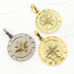 Load image into Gallery viewer, DP713. Diamond Sterling Silver Round Star Pendant