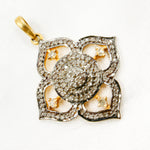 Load image into Gallery viewer, DP298. Diamond & Sterling Silver Flower Pendant with Gemstone