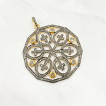 Load image into Gallery viewer, DP169. Diamond Sterling Silver Round Cross Pendant with Gemstone