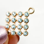 Load image into Gallery viewer, sterling silver square connector with blue gemstones