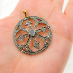Load image into Gallery viewer, DP015. Diamond Silver Round Fancy Arrow Pendant