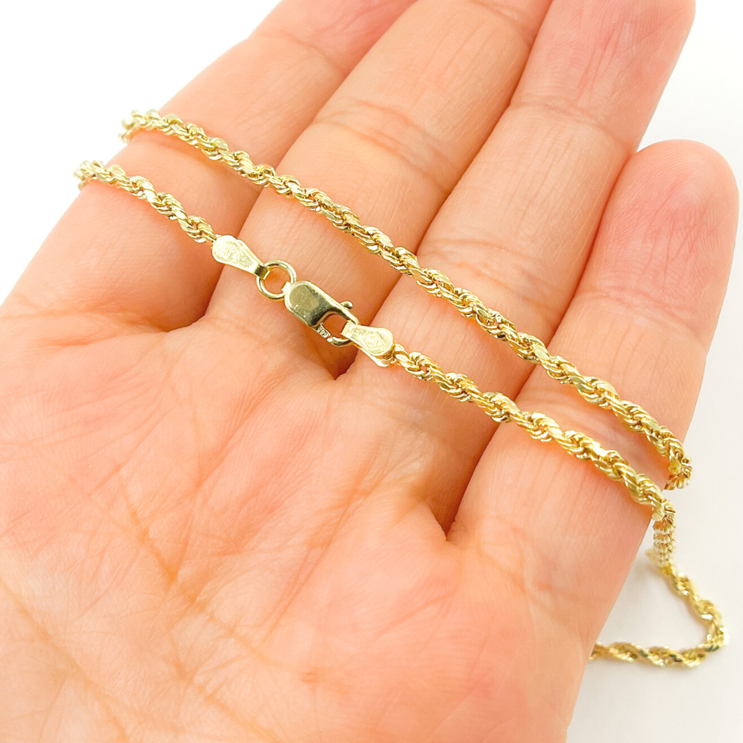 14K30. 14K Solid Gold Rope Necklace