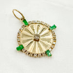 Load image into Gallery viewer, Buy 14K Solid Gold Diamond Round Circle with Gemstones