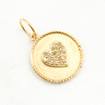 Load image into Gallery viewer, Shop Now Gold Diamond Round Heart Charm