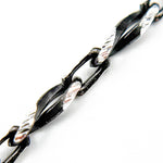 Load image into Gallery viewer, Black Rhodium and White Sterling Silver Infinity Diamond Cut Chain
