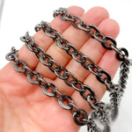 Load image into Gallery viewer, Buy Black Rhodium Sterling Silver Round Link Chain