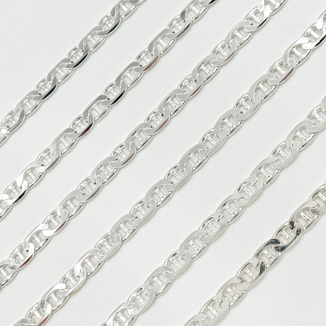 Sterling Silver Flat Marina Link Chain