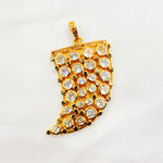 Load image into Gallery viewer, DSP042. Diamond Silver Gemstone Horn Pendant