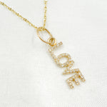 Load image into Gallery viewer, GDP407. 14k Solid Gold Diamond Love Word Charm