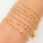 Load image into Gallery viewer, 14K Yellow Solid Gold Flat Heart Link Chain