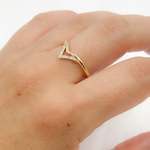 Load image into Gallery viewer, 14k Solid Gold Chevron Diamond Ring.