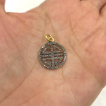 Load image into Gallery viewer, DC015. Diamond Sterling Silver Round Longevity Symbol Pendant