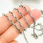 Load image into Gallery viewer, Oxidized Sterling Silver Diamond Cut Box Link Chain