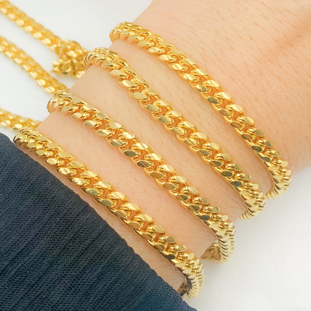 X23GP. Gold Plated 925 Sterling Silver Curb Chain