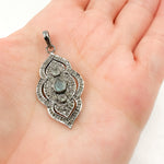 Load image into Gallery viewer, Sterling Silver Fancy Shape Pendant with Gemstone