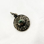 Load image into Gallery viewer, DC010. Diamond Sterling Silver Round Charm with Gemstone