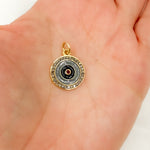Load image into Gallery viewer, Buy Now Diamond Sterling Silver Round Enamel Charm with Gemstone