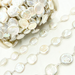 Load image into Gallery viewer, Buy Now Coin Shape Freshwater Pearl Wire Wrap Chain