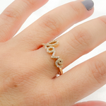 Load image into Gallery viewer, 14K Solid Gold Love Word Ring.